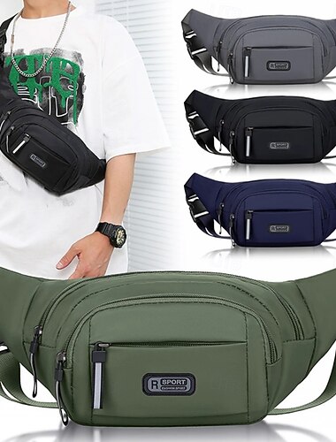  Multifunktionale Herren-Bauchtasche mit großem Fassungsvermögen, modische Business-Gürteltasche, strapazierfähige Sport-Bauchtasche aus Canvas, Handytasche, Lauf-Bauchtasche, Diebstahlschutz,
