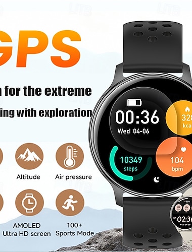  Chytré hodinky GPS s bezdrátovým voláním, AMOLED Ultra HD displejem, vestavěným výškoměrem &barometr, více než 100 sportovních režimů, monitor tepové frekvence a spánku, fitness tracker pro outdoorové