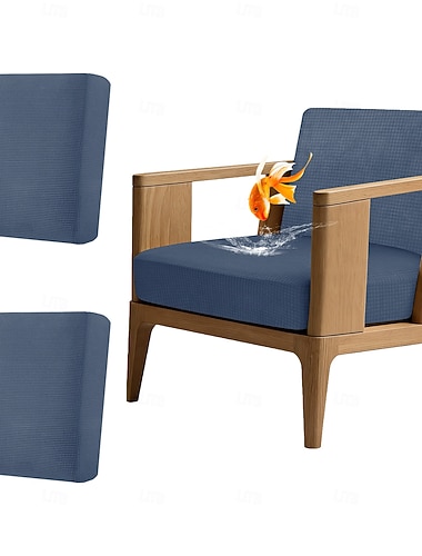  2 copricuscini elasticizzati impermeabili per divano da esterno, fodere di ricambio per divani e poltrone da giardino, copricuscini lavabili e riutilizzabili per mobili da esterno.