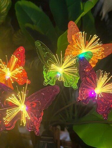  Solarleuchten mit Schmetterlingen, schwingende Schmetterlinge, ideal für Garten, Terrasse, Hof, Veranda, Weihnachtsdekoration für Blumenbeete, Geschenkidee für Zuhause