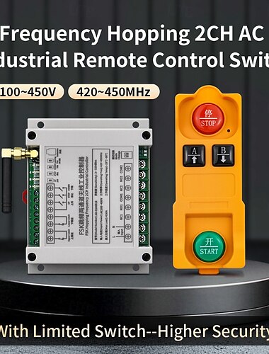  AC100V-400V 2-kanals hoppefrekvens 30A fjernkontrollbrytere 220V 2-relémottaker