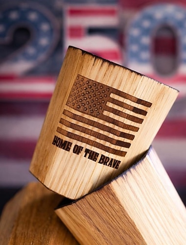 كأس ويسكي خشبي بمناسبة الذكرى الـ 250 للولايات المتحدة كأس بوربون خشبي قديم الطراز هدايا لعشاق البوربون يوم الاستقلال  الرابع من يوليو 4 من يوليو