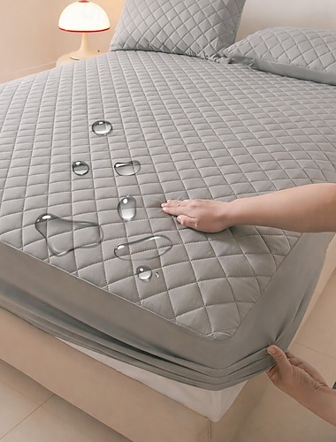  Vanntett madrassbeskytter, vattert heldekkende, støvtett sengeinnkapsling, mykt og komfortabelt madrasstrekk for beskyttelse hele året