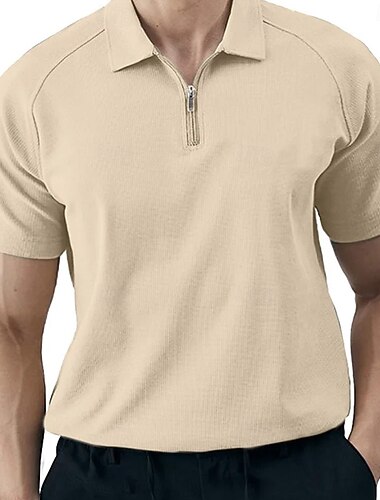  رجالي قمصان البولو قمصان بيكيه بولو فضفاض عمل Lapel كم قصير أساسي الحديث لون سادة Buttons متنفس للربيع والصيف أزرق بني غامق أسود أحمر أزرق البحرية أرجواني قمصان البولو
