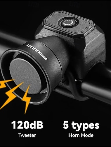  IP4X vanntett sykkelterrengsykkelhorn 120 dB batteri/lading sykkelklokke barnesparkesykkel babyvogn balanse bilhorn