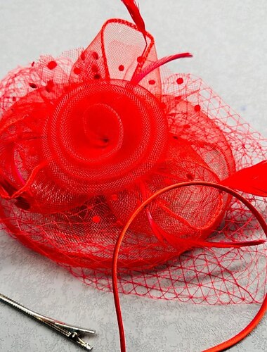  fascinators Polyesteri Bruiloft Verjaardag Elegant Vintage leuke Style Met Veer Tule Helm Hoofddeksels