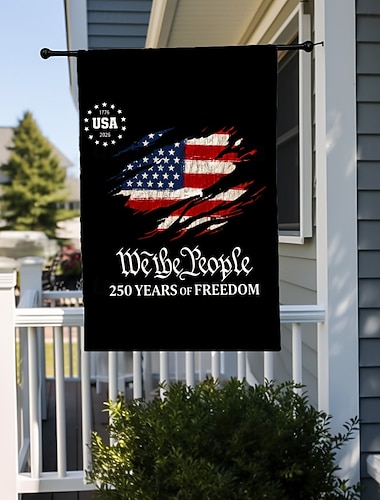  2 Stück doppelseitige USA-Flagge zum 250-jährigen Jubiläum, patriotische Gartenflagge mit Freiheitsstatue, Dekorationen zum 4. Juli für die Feierlichkeiten zum 250. Jahrestag der USA, USA-250-Artikel, Gedenkartikel 1776–2026