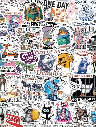  200 grappige holografische stickers voor volwassenen, waterdichte vinylstickers met sarcastische meme-teksten voor laptop, waterfles, telefoon, e-reader, dagboek, plakboek, bumper, skateboard, bagage,