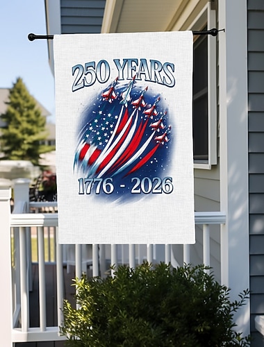  2 Stück doppelseitige USA-Flagge zum 250-jährigen Jubiläum, patriotische Gartenflagge mit Freiheitsstatue, Dekorationen zum 4. Juli für die Feierlichkeiten zum 250. Jahrestag der USA, USA-250-Artikel, Gedenkartikel 1776–2026