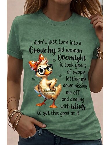  Dames T-shirt met grappige humoristische citaten, patchworkprint, kattenletters, grappige straattaal, stijlvol, basic, klassiek, korte mouwen, ronde hals, normale tops, dagelijks gebruik, wit,