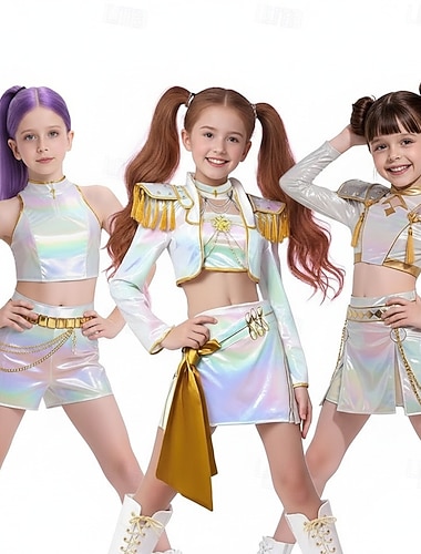  مستوحى من المعبود الكوري نجم البوب ملابس موضة زي تأثيري المعبود الافتراضي for نسائي للفتيات بالغين أطفال عيد الرعب أداء الهالووين