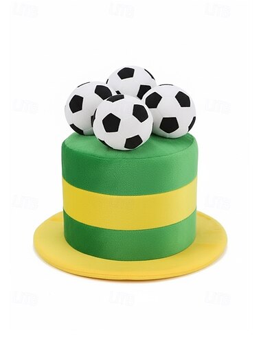  Heren voetbalpet in vlagkleuren, polyester, grappige voetbalpet in meerdere kleuren voor voetbalwedstrijden, supportersevenementen, teamspirit en wedstrijddagen.