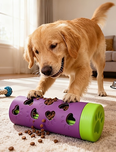  uusi irrotettava lemmikkien hidasruokinta-annostelija | kestävä pureskelululla varustettu lelurulla, henkinen &fyysinen stimulaatio, sisä- ja ulkokäyttöön pienille ja keskikokoisille koirille &kissat
