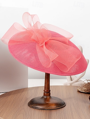  Fascinators Polyester Mariage Anniversaire Élégant Mignon Avec Nœud Tulle Casque Couvre-chef