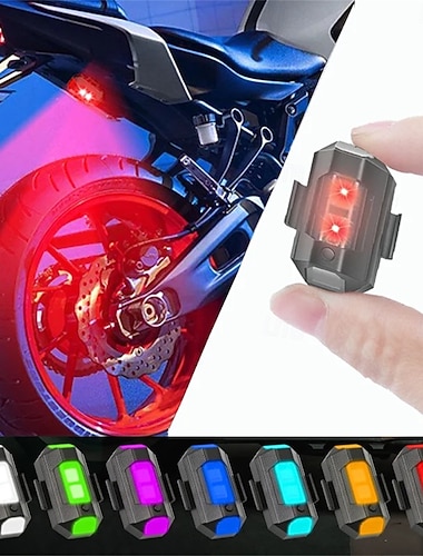  motorsykkellys drone strobelys 7 farger mini usb led antikollisjonssykkel fly nattflyging blinkende varselsignallys