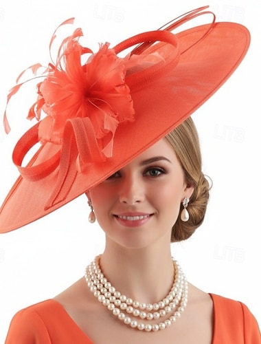  fascinators Tøy Bryllup Bursdag Elegant Årgang søt stil Med Fjær Blomster Hodeplagg Hodeplagg