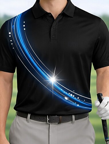  Hombre Geométrico Golf Camisetas polo Manga Corta Camisas de polo Diseño Casual Ropa Deportiva Ropa Cotidiana Impresión 3D Botones Verano Primavera Azul Piscina Rojo Morado