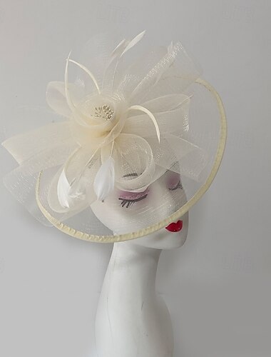  fascinators Netto Bruiloft Verjaardag Elegant Vintage leuke Style Met Veer Bloem Helm Hoofddeksels