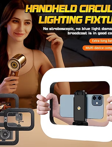  Luz de preenchimento portátil de LED com bateria de alta capacidade para maior autonomia, ideal para fotografia móvel, iluminação de estúdio, produção cinematográfica e transmissões ao vivo.