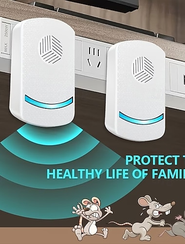  Confezioni da 2/4/6 repellenti per parassiti a ultrasuoni da collegare alla presa elettrica, controllo elettronico dei parassiti per interni per topi, ratti, ragni, formiche, scarafaggi, zanzare,