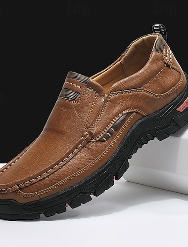  Brune slip-on loafers til herre med island- og cruise-design – komfortable fritidssko for ferie, cruise og utendørsreiser