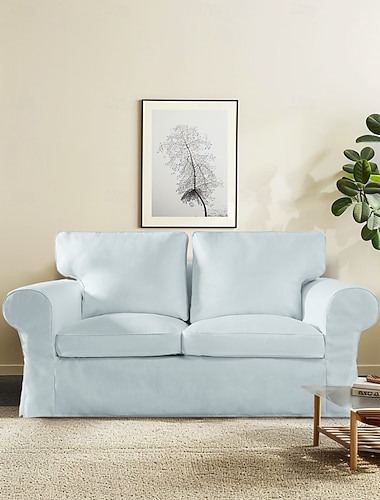  2-Sitzer Sofa Bezug oder Ektorp 2-Sitzer Schlafsofa Bezug mit Kissenbezügen und Rückenlehnenbezügen Ektorp Couchüberzug waschbarer Möbel-Schutz