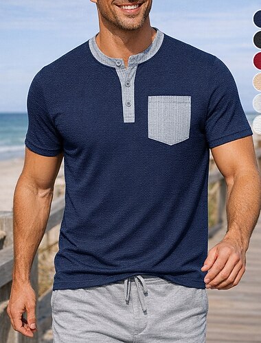  Miesten Väripalikka Juoksupaita Kompression Paita Urheilullinen paita Urheilullinen toppi Kesä Taskut Lyhythihainen Kosteuden siirtävä Hengittävä Kuntosaliharjoitus Juoksu Hölkkä Kunto Musta Rubiini