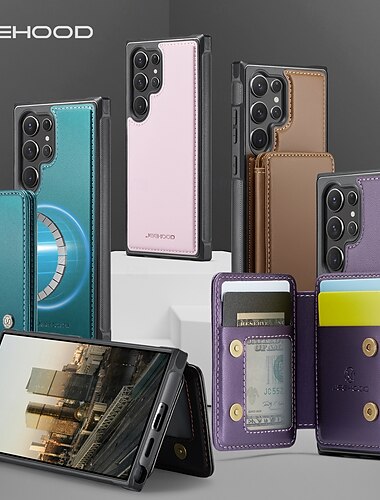  telefoon hoesje Voor Samsung Galaxy S26 S26 Plus S26 Ultra Achterkant Magnetisch Ondersteuning draadloos opladen Kaartsleuf Retro PU-nahka