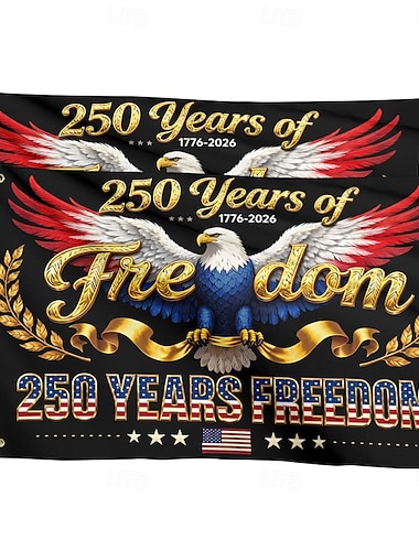  Conjunto de 2 bandeiras comemorativas do 250º aniversário dos Estados Unidos (1776-2026), bandeira patriótica americana para decoração de jardim, quintal ou casa.