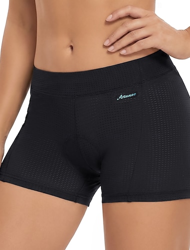  Arsuxeo Damskie Jednokolorowe Bokserki rowerowe Spodnie na rower Spodenki rowerowe MTB Rower Szorty Spodenki snowboardowe Dopasowana Sport Wentylacja Redukuje odparzenia Odblaskowe wykończenia