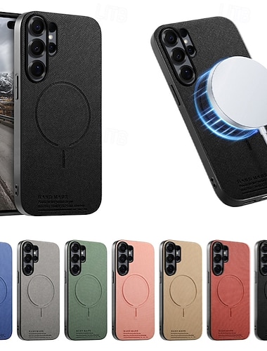  telefoon hoesje Voor Samsung Galaxy S26 S25 Edge S24 FE S23 Ultra Plus A56 A36 A26 A16 A55 5G A35 5G Magnetische adsorptiekoffer Ondersteuning draadloos opladen Schokbestendig TPU PU-nahka