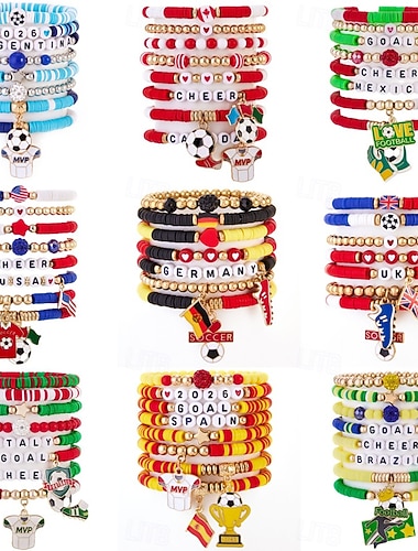  Verdensfotballkamp 2026 armbånd Fotballmamma Vifte Cosplay Voksne Dame Maskerade Fest Fotballkamp Fotballarrangement Kle deg opp