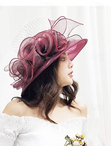  fascinators polyester organza Bryllup Bursdag Elegant søt stil Med Tyll Hodeplagg Hodeplagg
