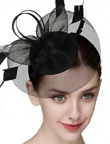  Fascynatorzy Pióro Siateczka Ślub Urodziny Elegancja Zabytkowe Śłodkie Z Tiul Winieta Nakrycia Głowy