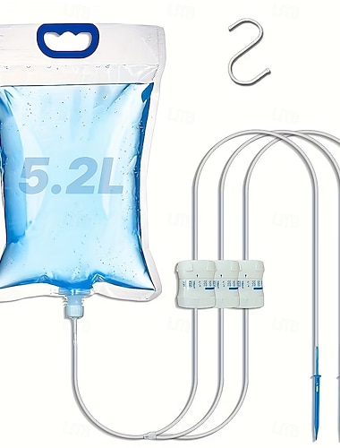  Automatisk vanningsenhet for potteplanter, 5,2 l vanningspose med stor kapasitet, tilgjengelig i 1-til-1, 1-til-2 og 1-til-3 modus, presis strømningskontroll 5-25 ml/t, vanningssett for flere potter