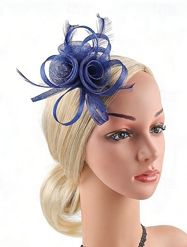  fascinators Fjær Nett Bryllup Bursdag Elegant Årgang søt stil Med Fjær Tyll Hodeplagg Hodeplagg