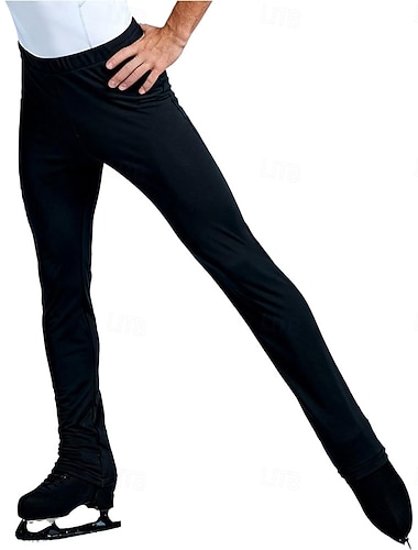  Kunstschaatsbroek Voor heren Schaatsen Kleding Onderlichaam Zwart Lapwerk Hoge Elasticiteit Opleiding Wedstrijd Kunstschaatskleding Klassiek Kristal / Bergkristal Schaatsen Kunstschaatsen