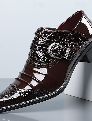  herresko med sebratrykk – moteriktige loafers med munkestropper, spiss tå, fest-, bryllups- og nattklubbantrekk