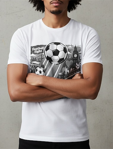  Partita mondiale di calcio 2026 Abbigliamento sportivo Maglietta grafica Festa Football americano Maglietta da papà calciatore Corte Grafico per Unisex Adulti Stampa 3D  per