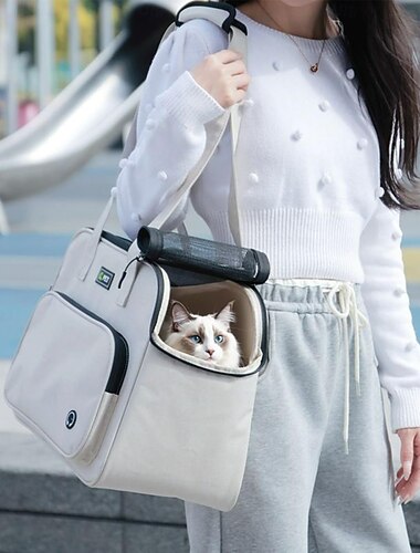  liten hundebæreveske - myk ryggsekk med stropp, lett bæreveske for hund | for daglig shopping turgåing park utflukt piknik reise bilturer veterinærbesøk kattunge katt kanin