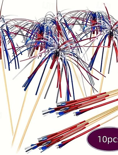  Decorações patrióticas para festa de 4 de julho – 10/20/50 peças nas cores vermelha e branca. &Decoração azul com tema de fogos de artifício para o Dia da Independência, Natal, Halloween e 250º