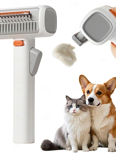 2-in-1 Selbstentwirrungs-Pflegekamm für Haustiere, Entfilzungskamm für Hunde und Katzen, professioneller Unterfellkamm für langhaarige Katzen, Entwirrungsbürste für Hunde zum Entfernen von