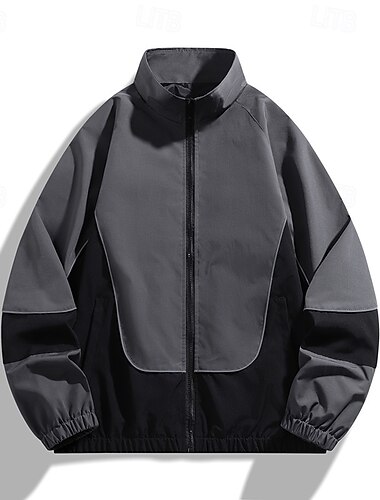  رجالي ألوان متناوبة صيف كرة القدم مباراة عالمية جاكيت للجري سترة خارجية سترة رياضية الربيع الخريف سحاب مكعبات الألوان كم طويل ضد الهواء سريع جاف خفة الوزن متنفس