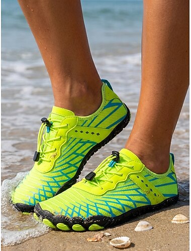  imperméable vert fluo pour femmes &Chaussures aquatiques d'extérieur à séchage rapide, baskets de sport respirantes et légères avec semelle antidérapante, idéales pour la randonnée, la plage, le surf,