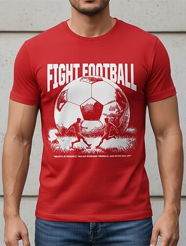  Partita mondiale di calcio 2026 Abiti Maglietta grafica Vintage Football americano Corte per Unisex Adulti Stampa 3D  per Quotidiano Feste