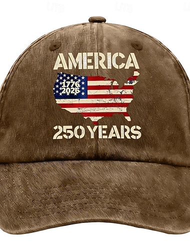  Voor heren Baseballpet Zwart Donker Marine Katoen Lapwerk Modieus Streetwear Casual Dagelijks Buiten Vakantie Vlag Citaten & Gezegdes Zonbescherming Ademend