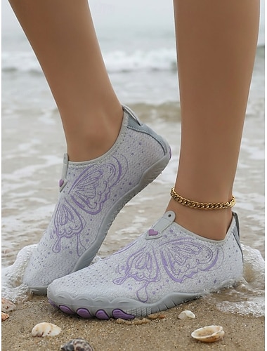  Dameswaterschoenen met vlinderdesign – lichtgewicht, sneldrogende instapschoenen met antislipzool voor strand, zwemmen, zwembad, reizen en buitenactiviteiten.
