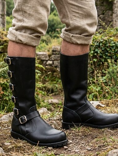  Retro / vintage Medeltida kostymer Renässans Stövlar Krigare Riddare Ranger Spänne Maskeradkläder Herr Pirat Halloween Karnival Ren Faire Retro-temafest Vuxna Skor Alla årstider