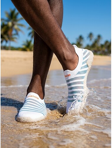  Chaussures aquatiques blanches et bleues pour hommes, à séchage rapide, légères et faciles à enfiler, idéales pour les activités nautiques, la natation, les voyages en bord de mer, la marche sur le rivage, la randonnée en rivière et les sports de plein ai