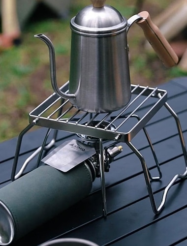  Ulkokäyttöön tarkoitettu kokoontaitettava ruostumattomasta teräksestä valmistettu nuotiopaikka, pitää ruoan turvassa suoralta kosketukselta, sopii retkeilyyn, grillaukseen, ruoanlaittoon ja